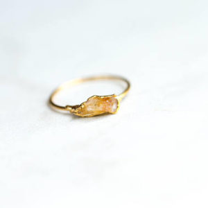 Manifest Success With Citrine - Raw Citrine Ring