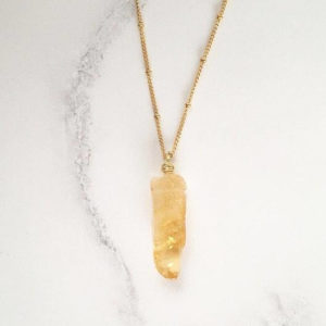 Manifest Success With Citrine - Raw Citrine Pendant