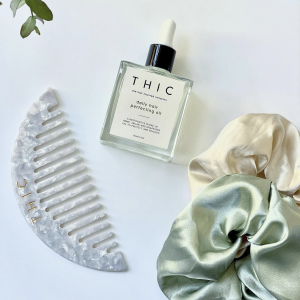 Hair oil, scrunchies and a thic comb