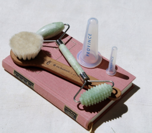 beauty tool flat lay