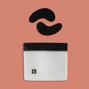 Reusable Silicone Eye Masks on peach background